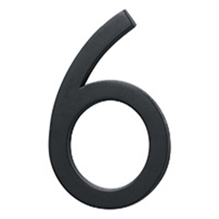 Hy-Ko 6In Black Floating Mount Number 6, 3PK A31076